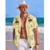 COOFANDY Mens Hawaiian Shirt Short Sleeve Button Down Shirts Tropical Summer Beach Shirts Casual Floral Aloha Shirts(Light Yellow Pineapple)