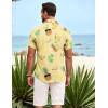 COOFANDY Mens Hawaiian Shirt Short Sleeve Button Down Shirts Tropical Summer Beach Shirts Casual Floral Aloha Shirts(Light Yellow Pineapple)