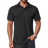 COOFANDY Golf Polo Shirts No Iron Big and Tall 2025 Golfing Shirts for Men Black