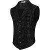 COOFANDY Mens Suit Vest Paisley Floral Victorian Vests Gothic Steampunk Formal Waistcoat Tuxedo Vests with Notched Lapels(Black Paisley)