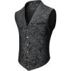 COOFANDY Mens Suit Vest Paisley Floral Victorian Vests Gothic Steampunk Formal Waistcoat Tuxedo Vests with Notched Lapels(Silver)