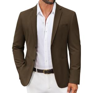 COOFANDY Men’s Casual Regular Fit Blazer Jacket Two Button Suit Jackets Lightweight Sport Coat(Brown)