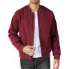 COOFANDY Men’s Bomber Jacket Lightweight Casual Stylish Light Flight Jacket Windbreaker Varsity Jackets(Wine Red)