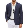 COOFANDY Men’s Casual Blazer Lightweight Unlined Sport Coat Regular Fit Two Button Suit Jacket(Navy Blue)