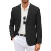 COOFANDY Men’s Casual Blazer Lightweight Unlined Sport Coat Regular Fit Two Button Suit Jacket(Solid Blazer – Black)