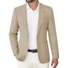COOFANDY Men’s Casual Blazer Slim Fit Sports Coat One Button Business Retro Suit Jackets for Wedding Party(Light Khaki)