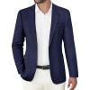 COOFANDY Men’s Casual Blazer Slim Fit Sports Coat One Button Business Retro Suit Jackets for Wedding Party(Navy Blue)