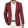 COOFANDY Men’s Casual Blazer Slim Fit Sports Coat One Button Business Retro Suit Jackets for Wedding Party(Red)