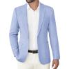 COOFANDY Men’s Casual Blazer Slim Fit Sports Coat One Button Business Retro Suit Jackets for Wedding Party(Sky Blue)