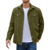 COOFANDY Men’s Casual Lightweight Shirt Jacket Work Shacket Jackets Military Button Down Overshirt With Flap Pockets(Army Green)