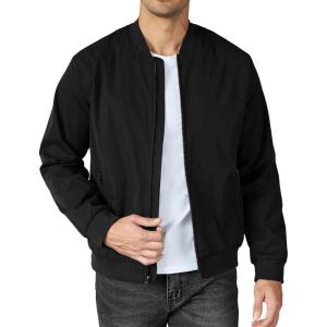 COOFANDY Men’s Bomber Jacket Lightweight Casual Stylish Light Flight Jacket Windbreaker Varsity Jackets(Black)