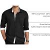 COOFANDY Mens Dress Shirts Long Sleeve Button Down Shirts Untucked Wrinkle-Free Business Casual Shirts(Black-white2)