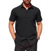 COOFANDY Mens Short Sleeve Dress Shirts Wrinkle Free Button Down Shirts Stain Shield Shirts with Pocket(Black)