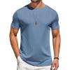COOFANDY Mens T-Shirts Short Sleeve Plain Tshirts Casual Crew Neck Basic T Shirt Soft Cooling Fitted Stretch Tee Shirts(Deep Blue)