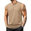 COOFANDY Men’s Tank Top Cotton Workout Sleeveless Muscle T Shirts Casual Summer Tank Shirts(Khaki(1 Pcs))