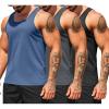 COOFANDY Men’s Workout Tank Tops Pack Dry Fit Sleeveless Running Shirts Gym Muscle Bodybuilding T Shirts(Black/Dark Grey/Navy Blue)