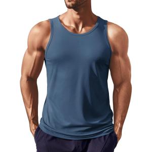COOFANDY Men’s Workout Tank Tops UPF 50+ Sleeveless Gym Muscle Shirts Cooling Quick Dry Bodybuilding Tanks for Swim Beach(03- Navy Blue)
