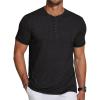 COOFANDY Men’s Short Sleeve Henley T-Shirt(Black)