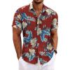 COOFANDY Men’s Linen Shirts Short Sleeve Casual Shirts Button Down Shirt for Men Beach Summer Wedding Shirt(Phuket Sunset)