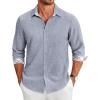 COOFANDY Men’s Long Sleeve Button Down Regular Fit Dress Shirt(Blue)