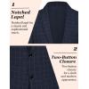 COOFANDY Mens Casual Blazer Slim Fit Sport Coat Lightweight Two Button Suit Jackets(Plaid Blazer- Navy Blue)
