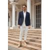 COOFANDY Mens Casual Blazer Slim Fit Sport Coat Lightweight Two Button Suit Jackets(Plaid Blazer- Navy Blue)
