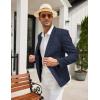 COOFANDY Mens Casual Blazer Slim Fit Sport Coat Lightweight Two Button Suit Jackets(Plaid Blazer- Navy Blue)