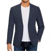 COOFANDY Mens Casual Blazer Slim Fit Sport Coat Lightweight Two Button Suit Jackets(Plaid Blazer- Navy Blue)