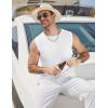 COOFANDY Mens Casual Knitted Tank Tops Crew Neck Sleeveless Muscle T Shirts Summer Beach Tops(White)