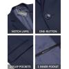 COOFANDY Men 2 Piece Suits One Button Blazer Jacket Tuxedo Slim Fit Suit Pant(Navy Blue)