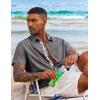 COOFANDY Men’s Button Down Shirts Short Sleeve Casual Summer Beach Vacation Wedding Shirt with Pocket(A-dark Grey)