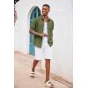 COOFANDY Men’s Button Down Shirts Short Sleeve Casual Summer Beach Vacation Wedding Shirt with Pocket(Army Green)