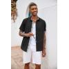 COOFANDY Men’s Button Down Shirts Short Sleeve Casual Summer Beach Vacation Wedding Shirt with Pocket(Black)