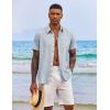 COOFANDY Men’s Button Down Shirts Short Sleeve Casual Summer Beach Vacation Wedding Shirt with Pocket(Blue)