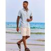 COOFANDY Men’s Button Down Shirts Short Sleeve Casual Summer Beach Vacation Wedding Shirt with Pocket(Blue)