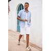 COOFANDY Men’s Button Down Shirts Short Sleeve Casual Summer Beach Vacation Wedding Shirt with Pocket(Clear Blue)