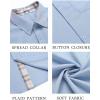 COOFANDY Men’s Button Down Shirts Short Sleeve Casual Summer Beach Vacation Wedding Shirt with Pocket(Clear Blue)