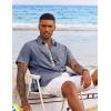 COOFANDY Men’s Button Down Shirts Short Sleeve Casual Summer Beach Vacation Wedding Shirt with Pocket(Dark Blue)
