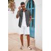 COOFANDY Men’s Button Down Shirts Short Sleeve Casual Summer Beach Vacation Wedding Shirt with Pocket(Deep Grey)
