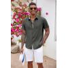 COOFANDY Men’s Button Down Shirts Short Sleeve Casual Summer Beach Vacation Wedding Shirt with Pocket(Deep Grey)