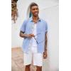 COOFANDY Men’s Button Down Shirts Short Sleeve Casual Summer Beach Vacation Wedding Shirt with Pocket(Denim Blue)