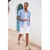 COOFANDY Men’s Button Down Shirts Short Sleeve Casual Summer Beach Vacation Wedding Shirt with Pocket(Denim Blue)
