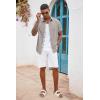 COOFANDY Men’s Button Down Shirts Short Sleeve Casual Summer Beach Vacation Wedding Shirt with Pocket(Grey)