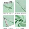 COOFANDY Men’s Button Down Shirts Short Sleeve Casual Summer Beach Vacation Wedding Shirt with Pocket(Ice Green)