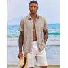 COOFANDY Men’s Button Down Shirts Short Sleeve Casual Summer Beach Vacation Wedding Shirt with Pocket(Khaki)
