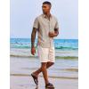 COOFANDY Men’s Button Down Shirts Short Sleeve Casual Summer Beach Vacation Wedding Shirt with Pocket(Khaki)