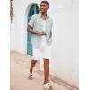 COOFANDY Men’s Button Down Shirts Short Sleeve Casual Summer Beach Vacation Wedding Shirt with Pocket(Light Blue)