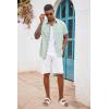COOFANDY Men’s Button Down Shirts Short Sleeve Casual Summer Beach Vacation Wedding Shirt with Pocket(Light Green)