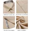 COOFANDY Men’s Button Down Shirts Short Sleeve Casual Summer Beach Vacation Wedding Shirt with Pocket(Light Khaki)