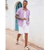 COOFANDY Men’s Button Down Shirts Short Sleeve Casual Summer Beach Vacation Wedding Shirt with Pocket(Light Purple)